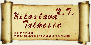 Miloslava Talpešić vizit kartica